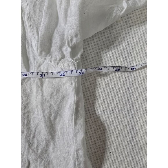 Cubavera Large Shirt White Striped Linen Button Up Short Sleeve Beach Mens - Picture 5 of 5